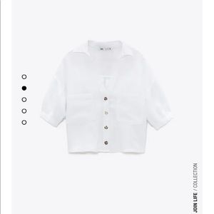 NWT Zara cropped linen shirt